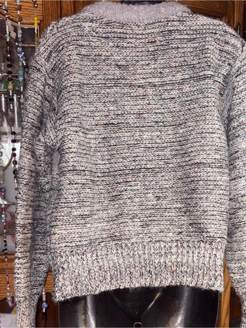 DOG EMBROIDERED DOUBLE ZIP-UP KNITTED CARDIGAN